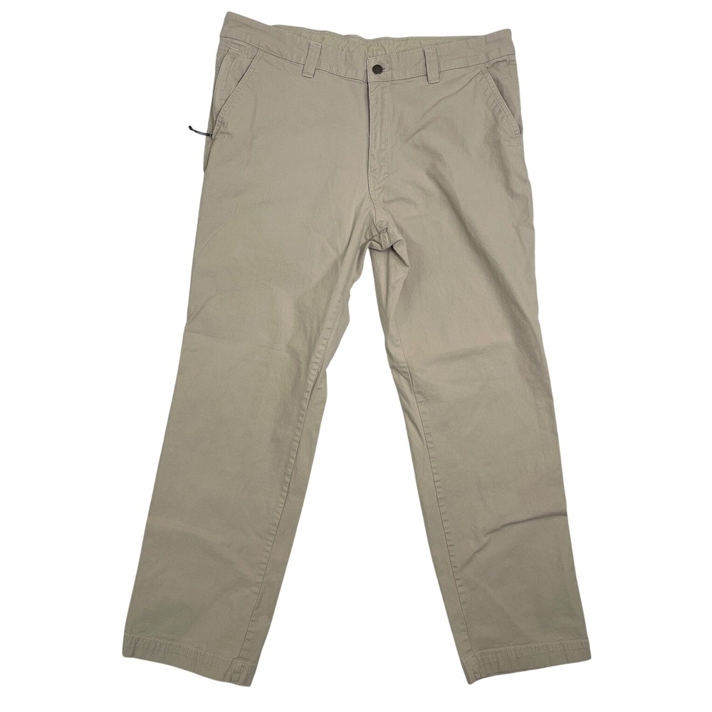 Columbia Mens Regular Fit Khaki Canvas Pants Tan AM0183 38x32